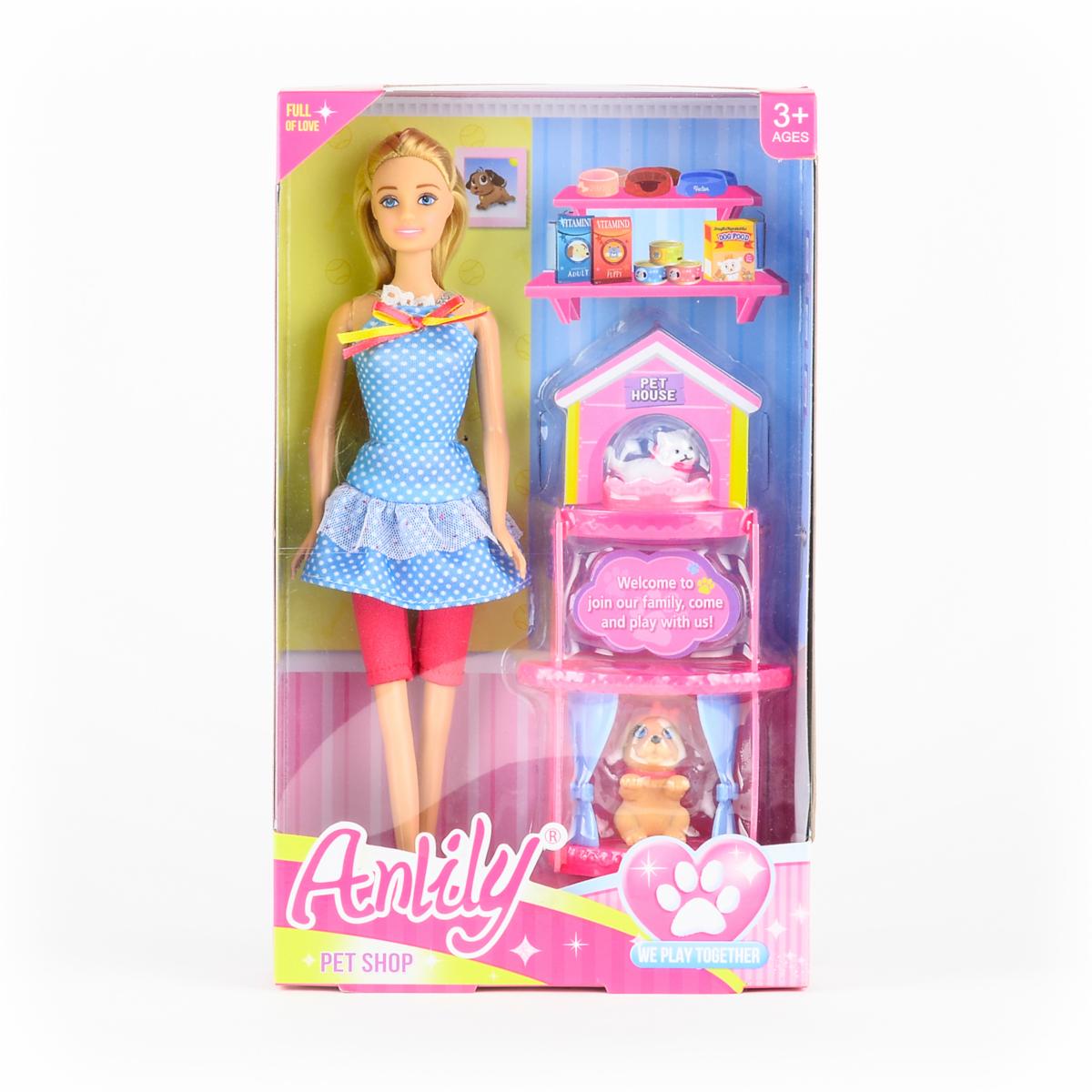 Muñeca Con Mascota ANLILY Incluye Accesorios
