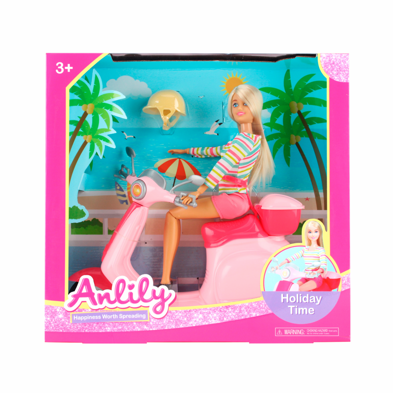 Set Muñeca Con Moto ANLILY Incluye Accesorios