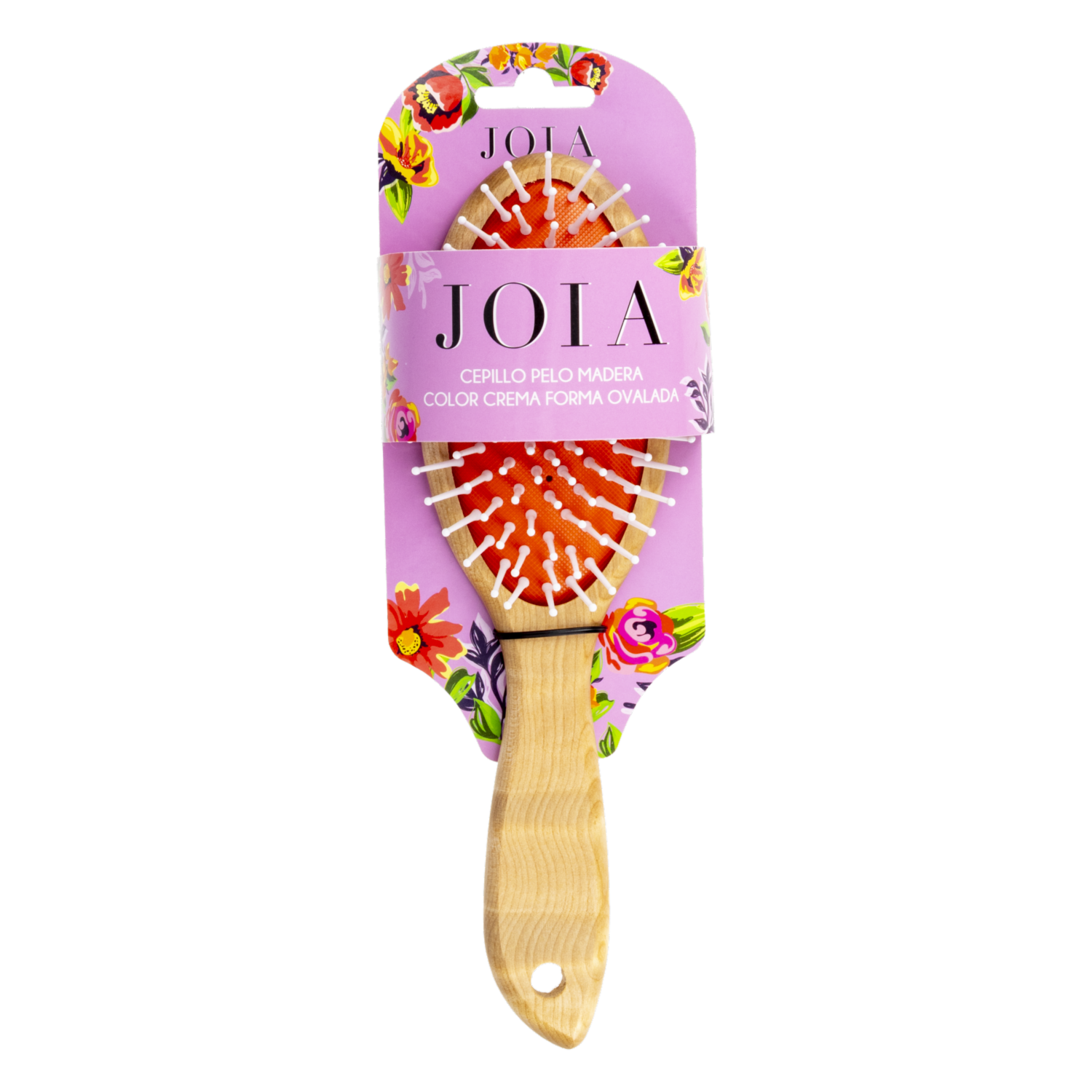 Cepillo De Cabello De Madera Crema JOIA Ovalado