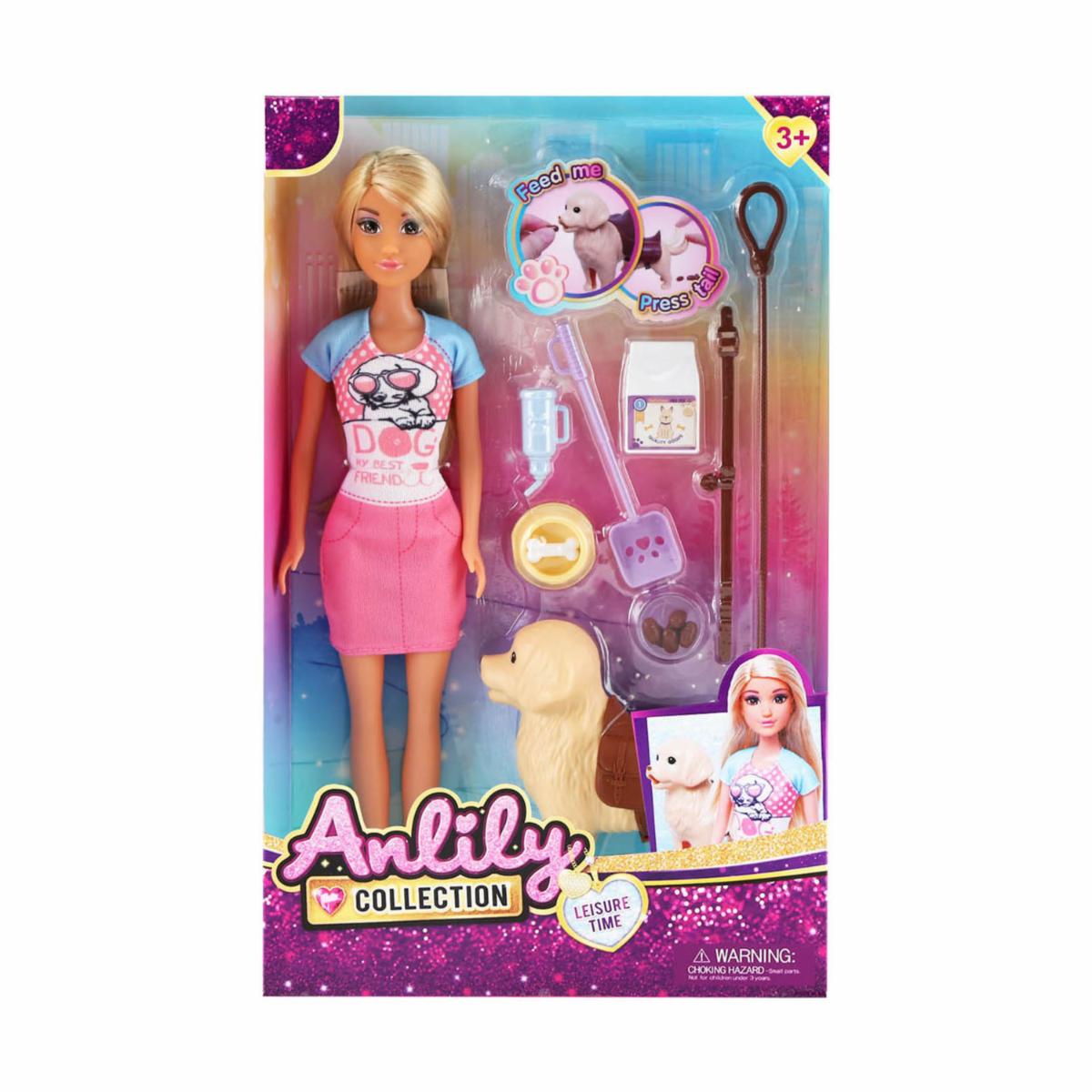 Muñeca Tipo Barbie Con Mascota ANLILY Incluye Accesorios