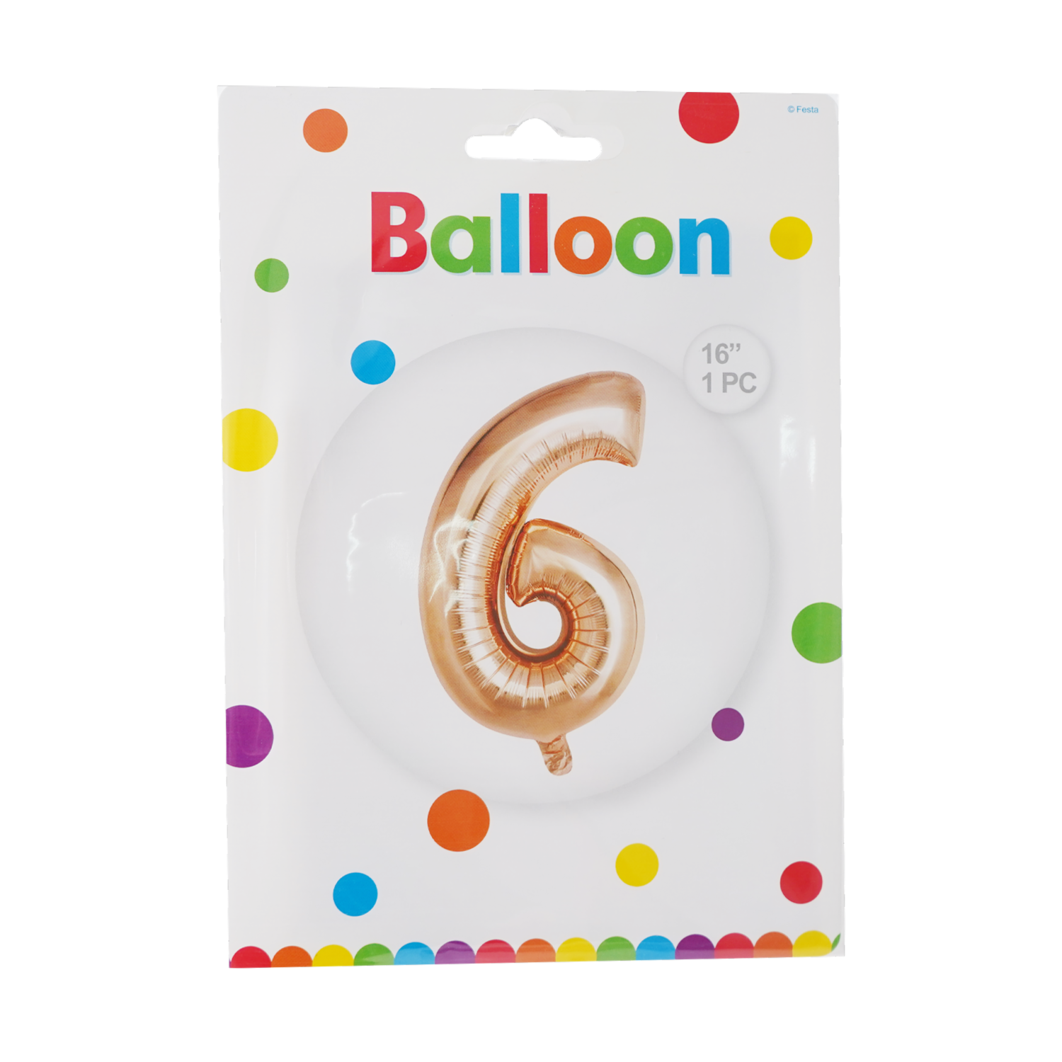 Globo Metálico Dorado Rosa BALLOON Número 6