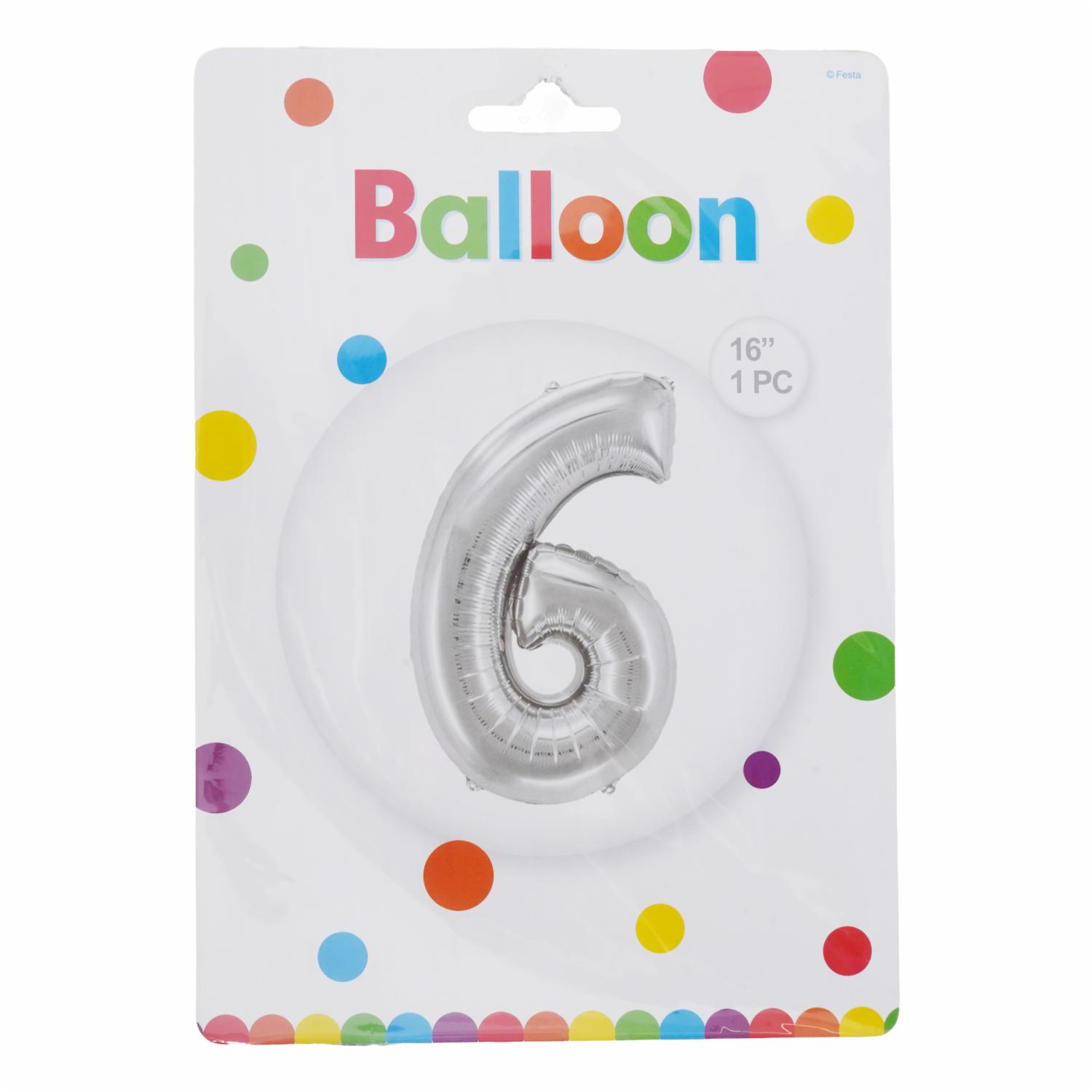 Globo Metálico Plateado BALLOON Número Supermaxi