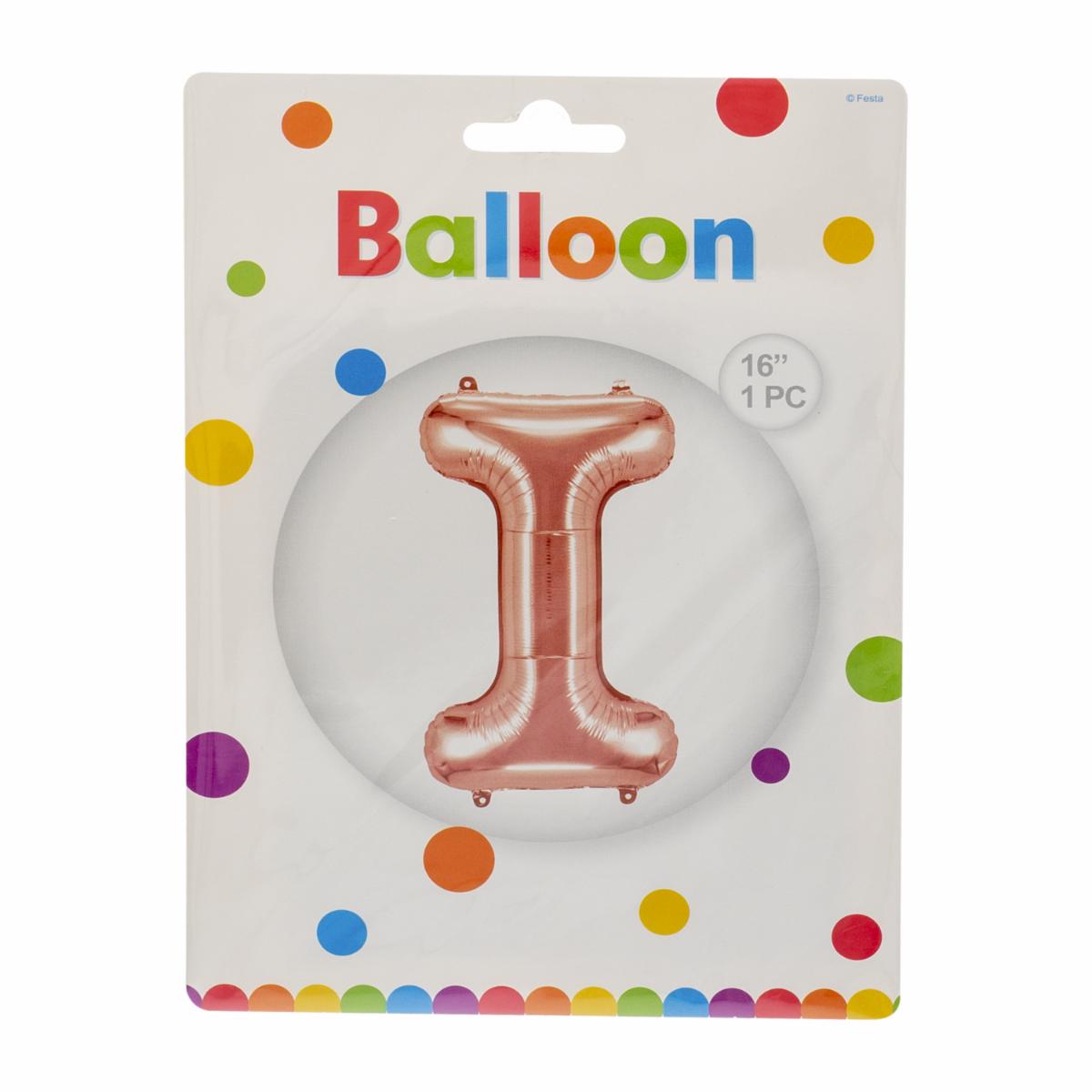 Globo Metálico Letra I Dorado Rosa BALLOON 40,5 Cm