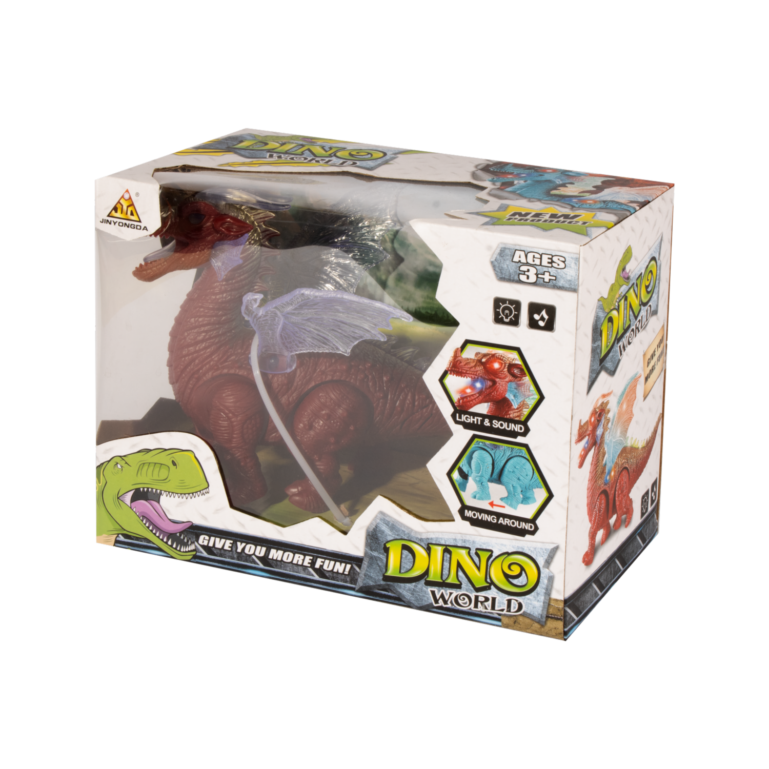 Dinosaurio Con Luz Y Sonido KJG Usa Pilas AAA x 3