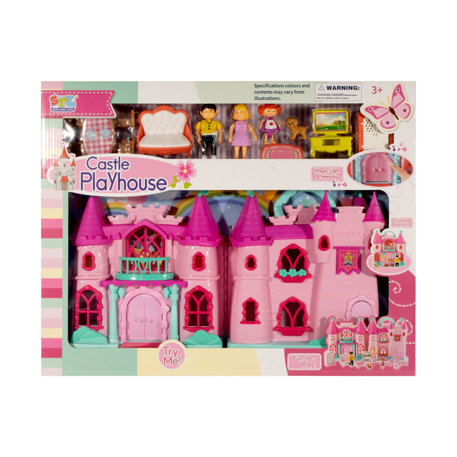 Castillo De Muñecas Con Luz  Y Sonido SFL Incluye Accesorios