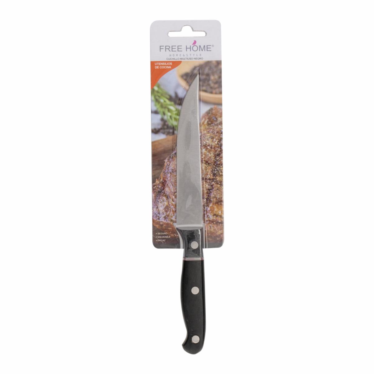 Cuchillo Utilitario Negro Plástico FREE HOME Unidad