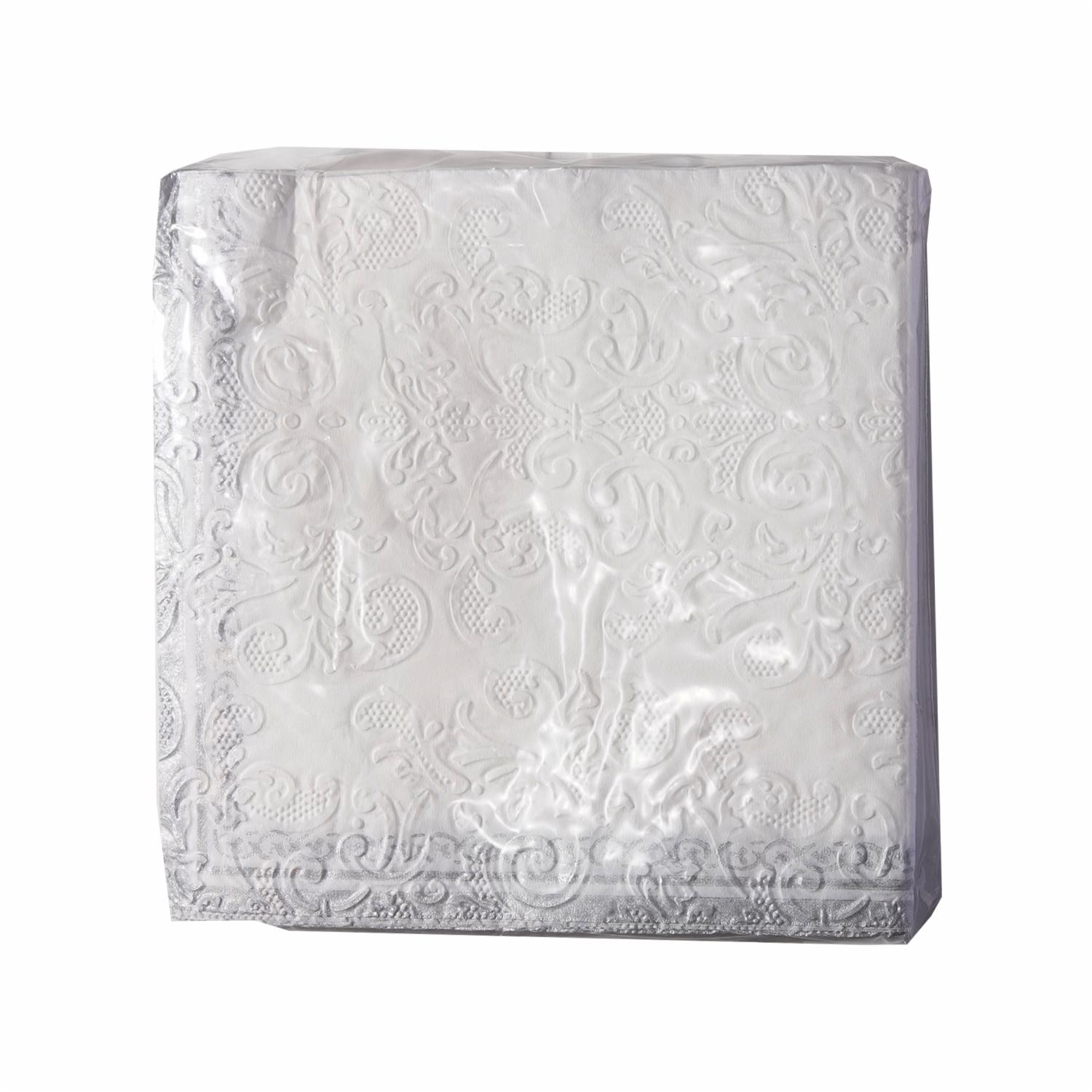Servilleta Gofrada Blanca Y Plata DFHO 20 U