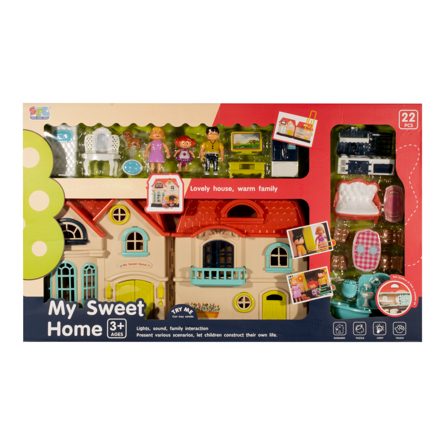 Casa De Muñecas Dulces Sueños SFL 22 Piezas