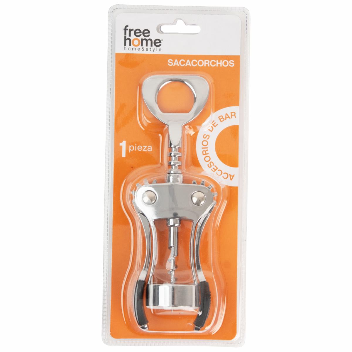 Sacacorcho Con Alas Especial Cromo FREE HOME 19 Cm
