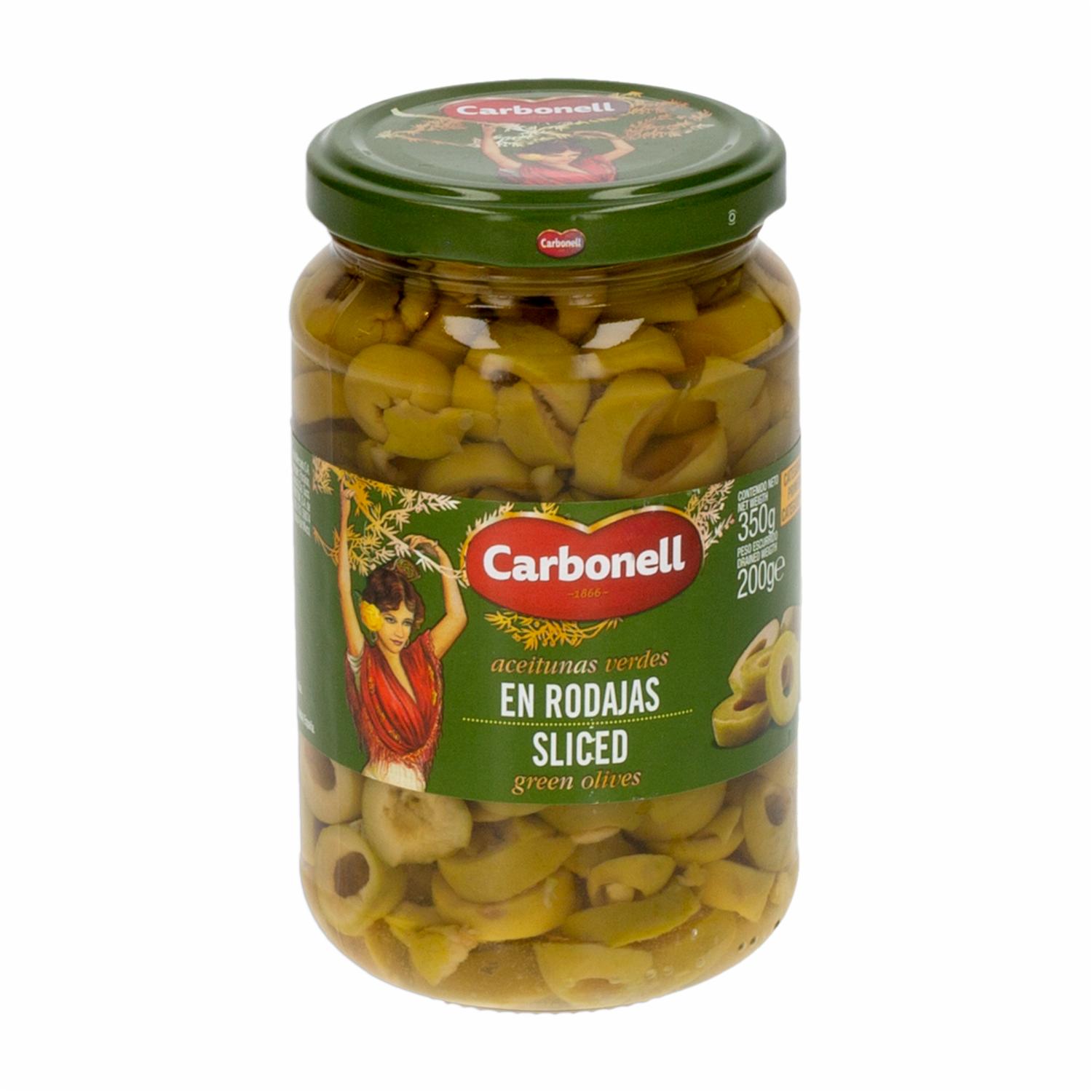 Aceitunas Verdes En Rodajas CARBONELL 350 G