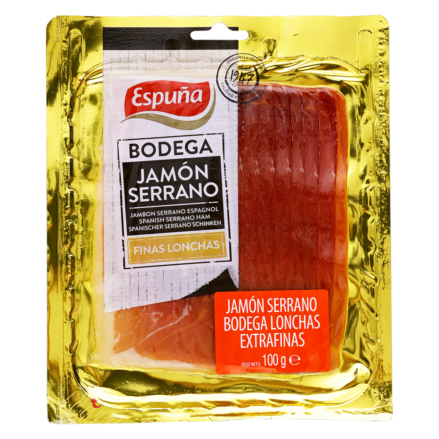 Jamón Serrano Lonchas Extrafinas ESPUÑA 100 G