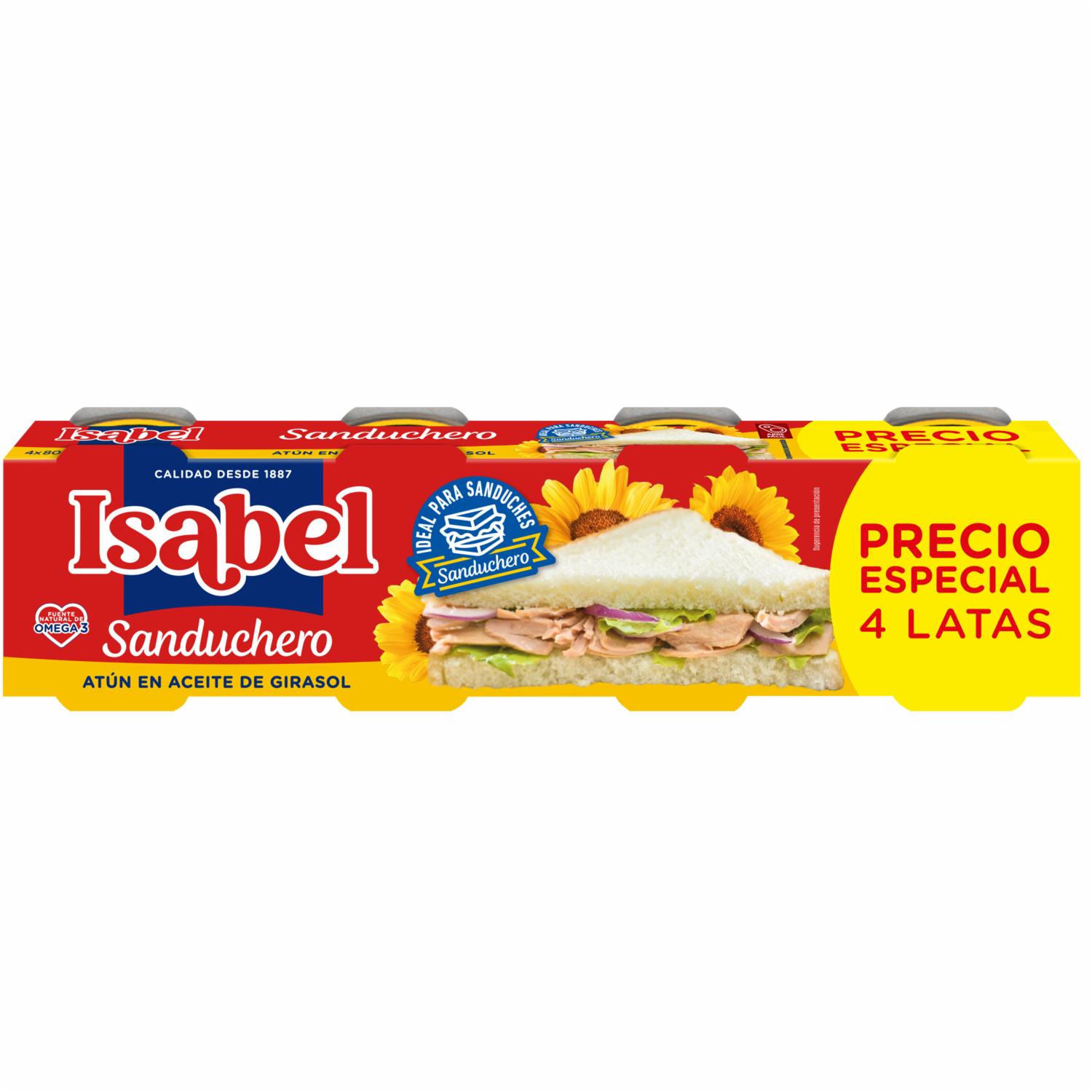 Atún Sanduchero ISABEL 4 X 80 G
