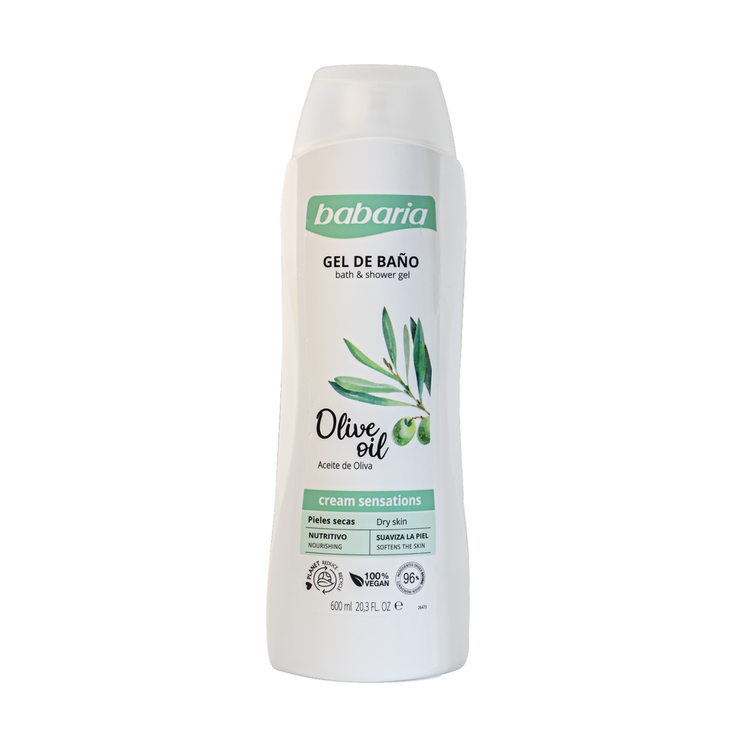 Gel De Baño Con Aceite De Oliva Cream Sensations BABARIA 600 Ml