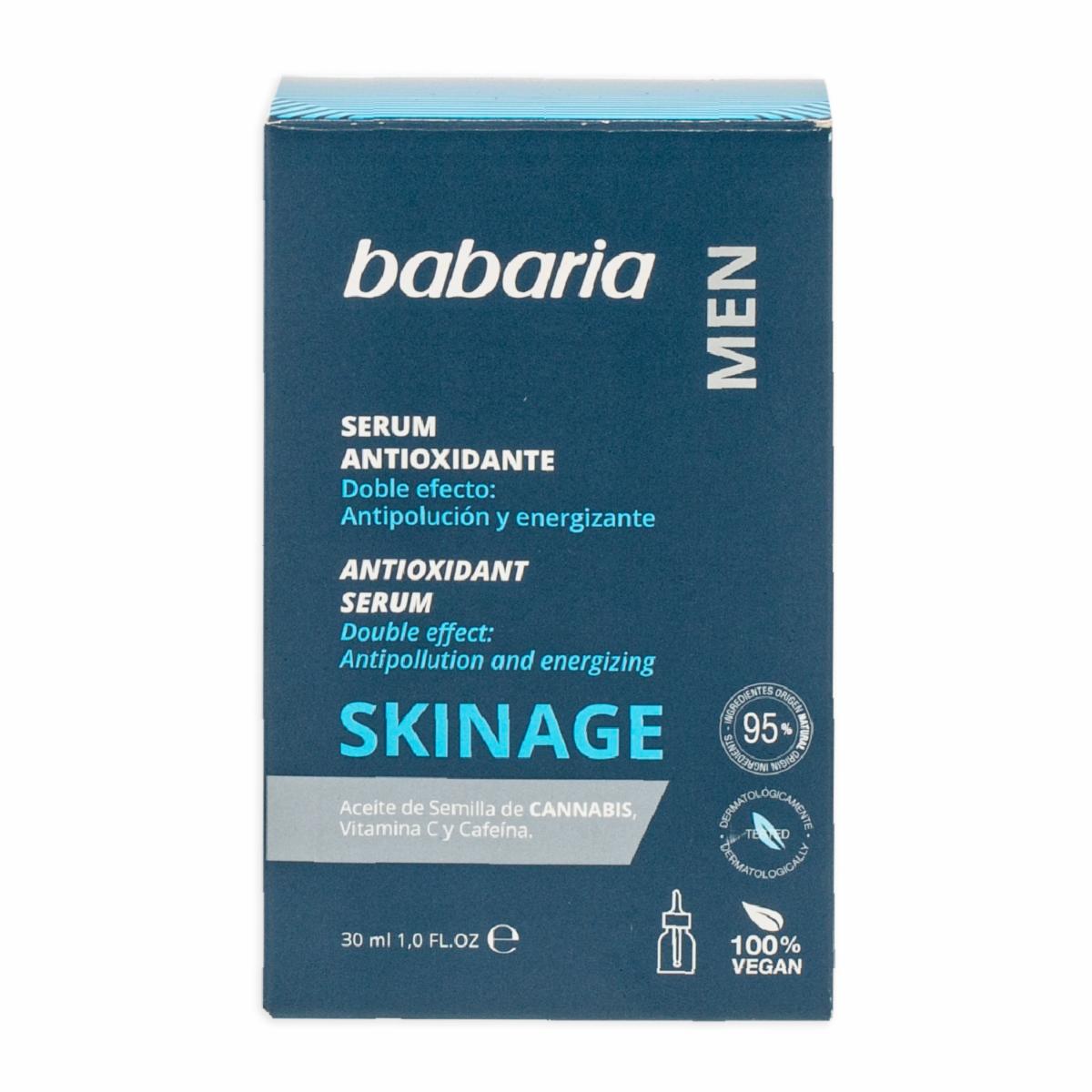Sérum Facial Antioxidante Skinage Con Aceite De Semilla De Cannabis BABARIA MEN 30 Ml