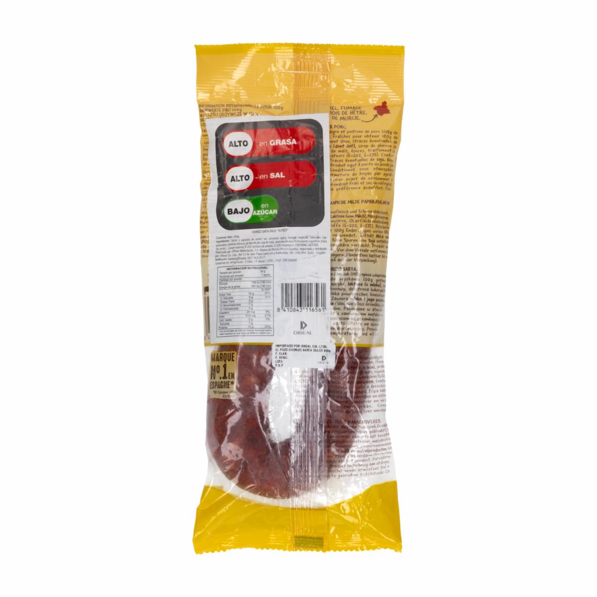 Chorizo Sarta Dulce EL POZO 200g