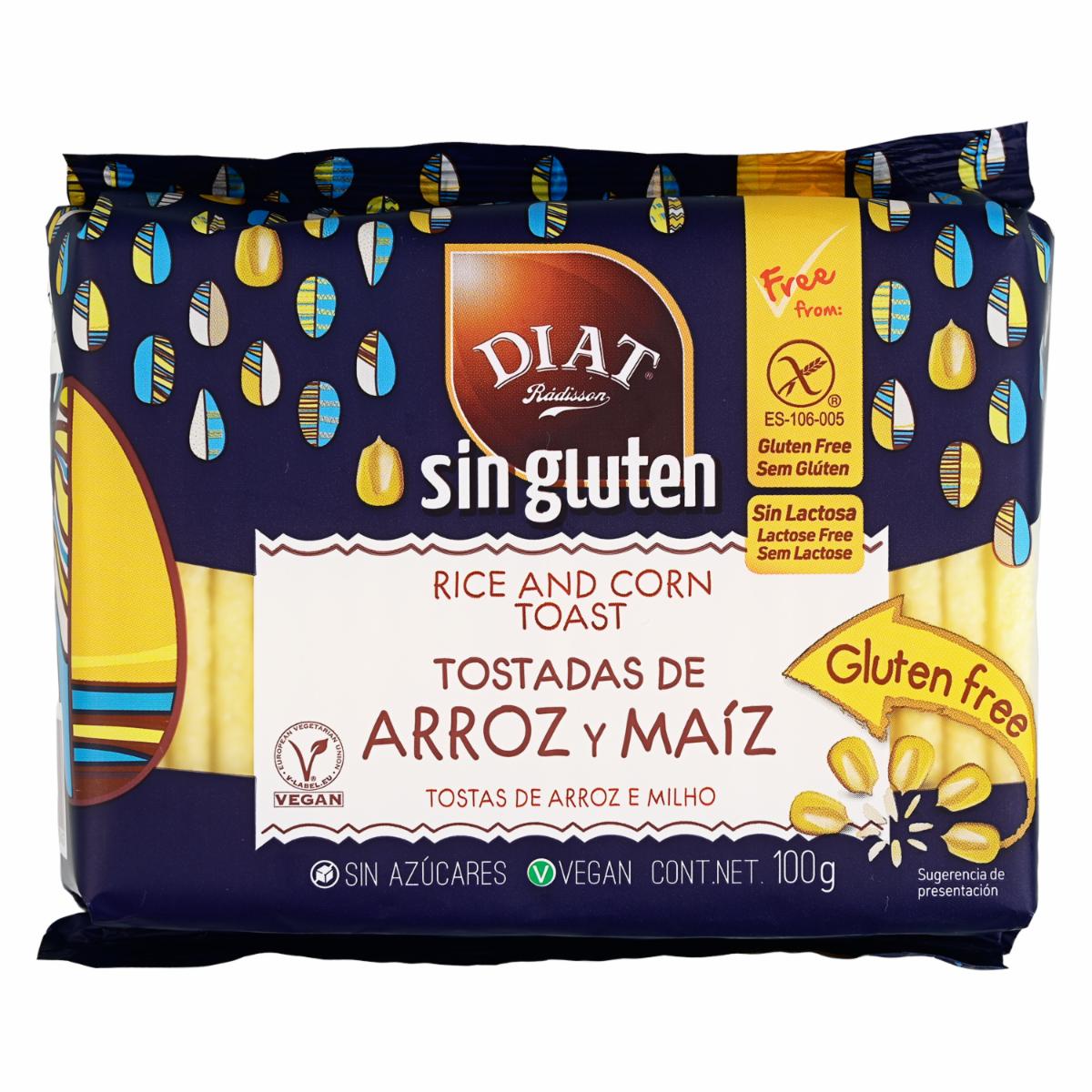 Tostadas De Arroz Y Maíz Sin Gluten DIAT RÁDISSON 100 G