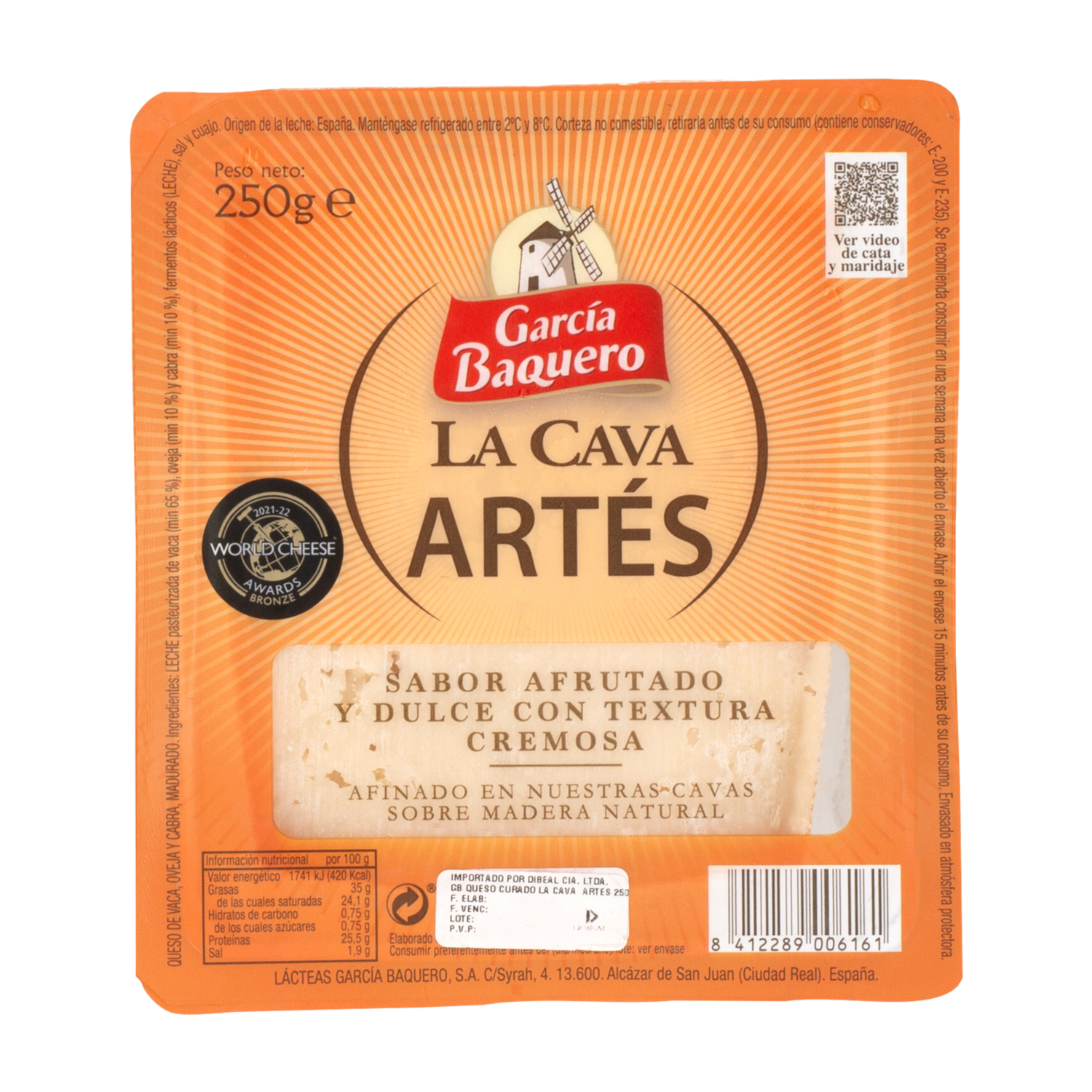 Queso Curado La Cata Artes GARCÍA BAQUERO 250 G