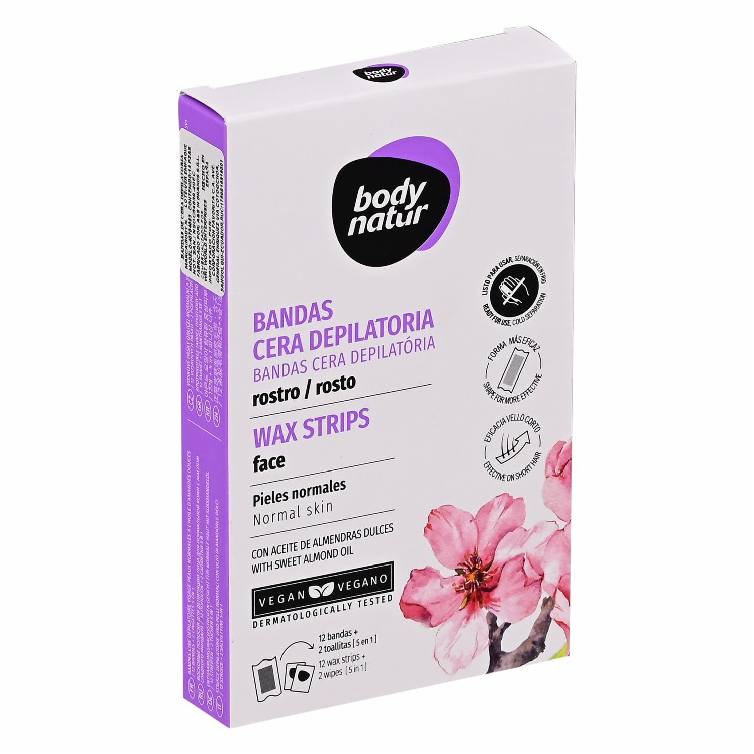 Bandas Depilatorias Piel Normal Con Almendras BODY NATUR Pack X12