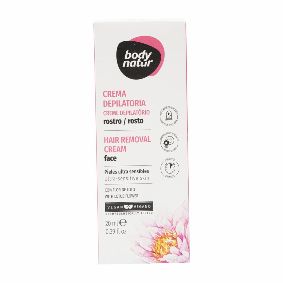 Crema Depilatoria facial Con Flor De Loto BODY NATUR 20 Ml