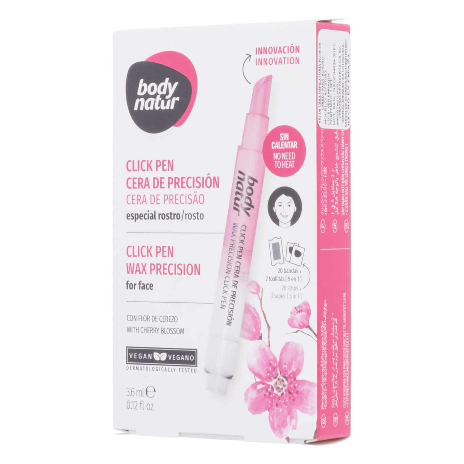 Cera Depiladora Click Pen Precisión Con Flor De Cerezo BODY NATUR 3 Ml