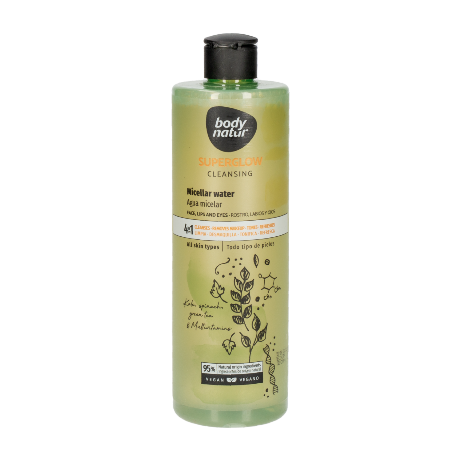 Agua Micelar Super Glow BODY NATUR 400 Ml