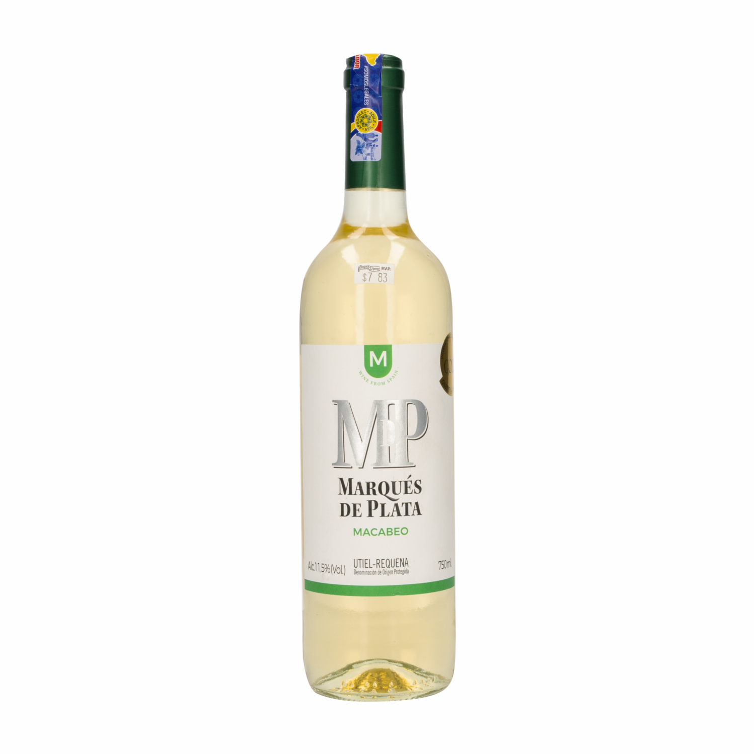 Vino Blanco Blanco Macabeo MARQUÉS DE PLATA 750 ml