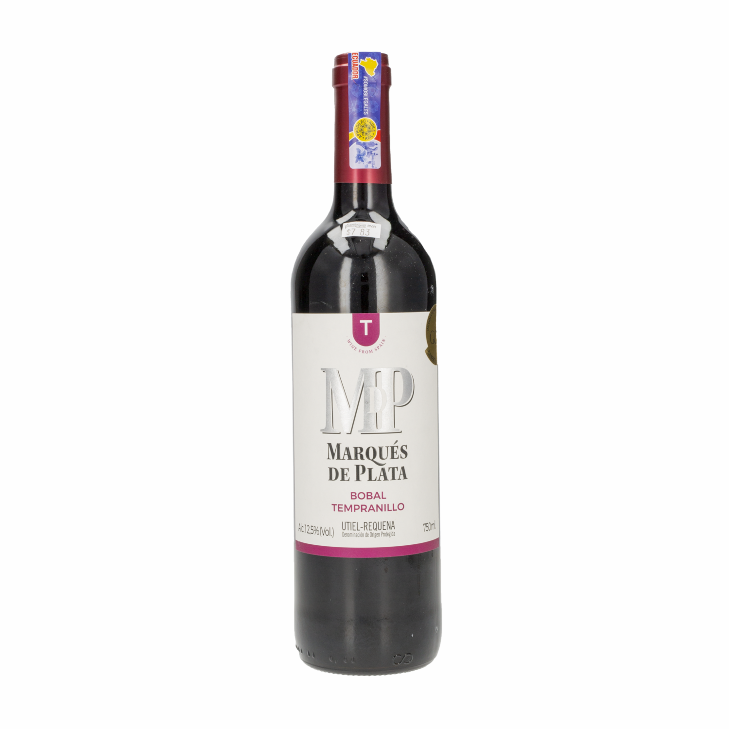 Vino Tinto Tempranillo Español MARQUÉS DE PLATA 750 Ml
