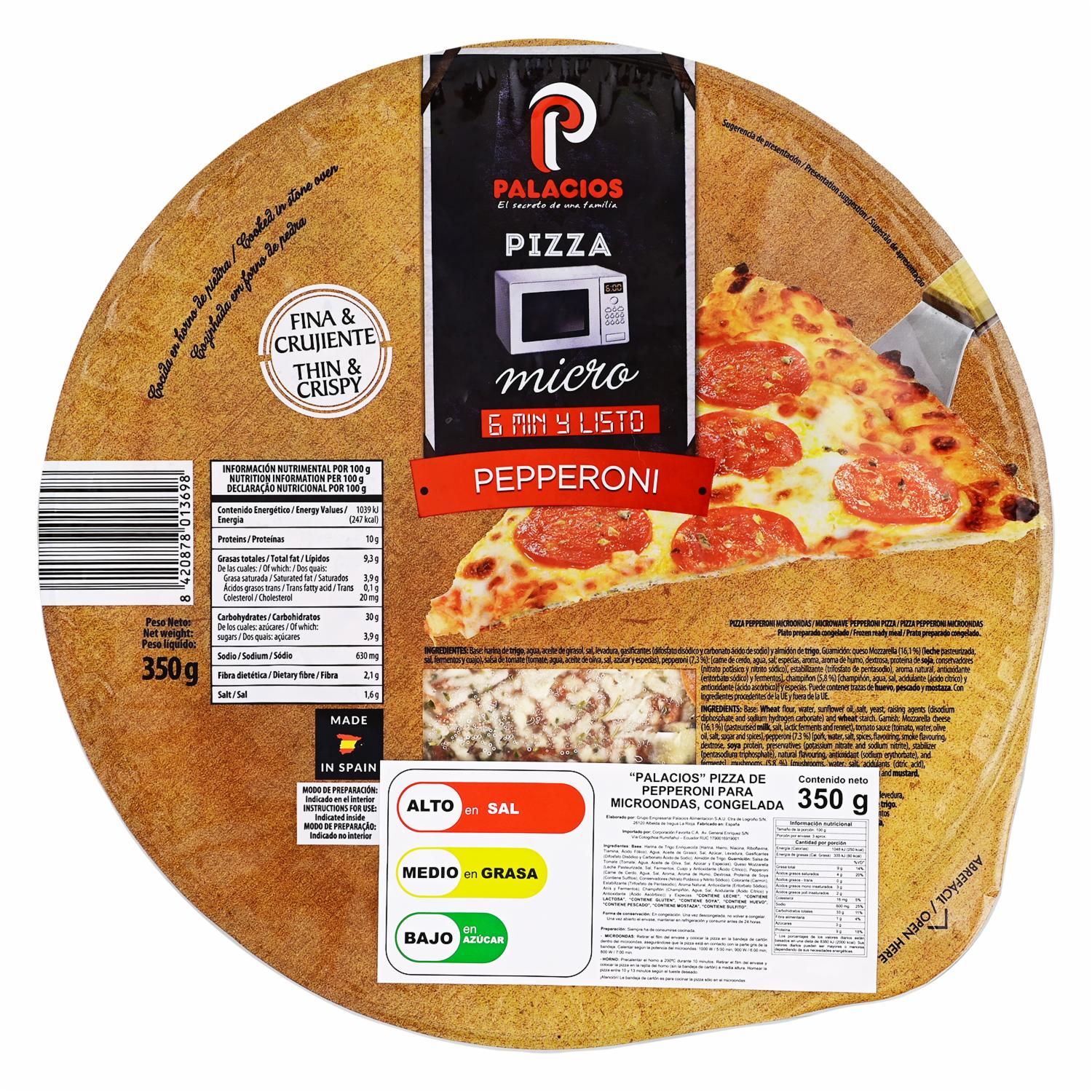 Pizza De Pepperoni PALACIOS 340 g