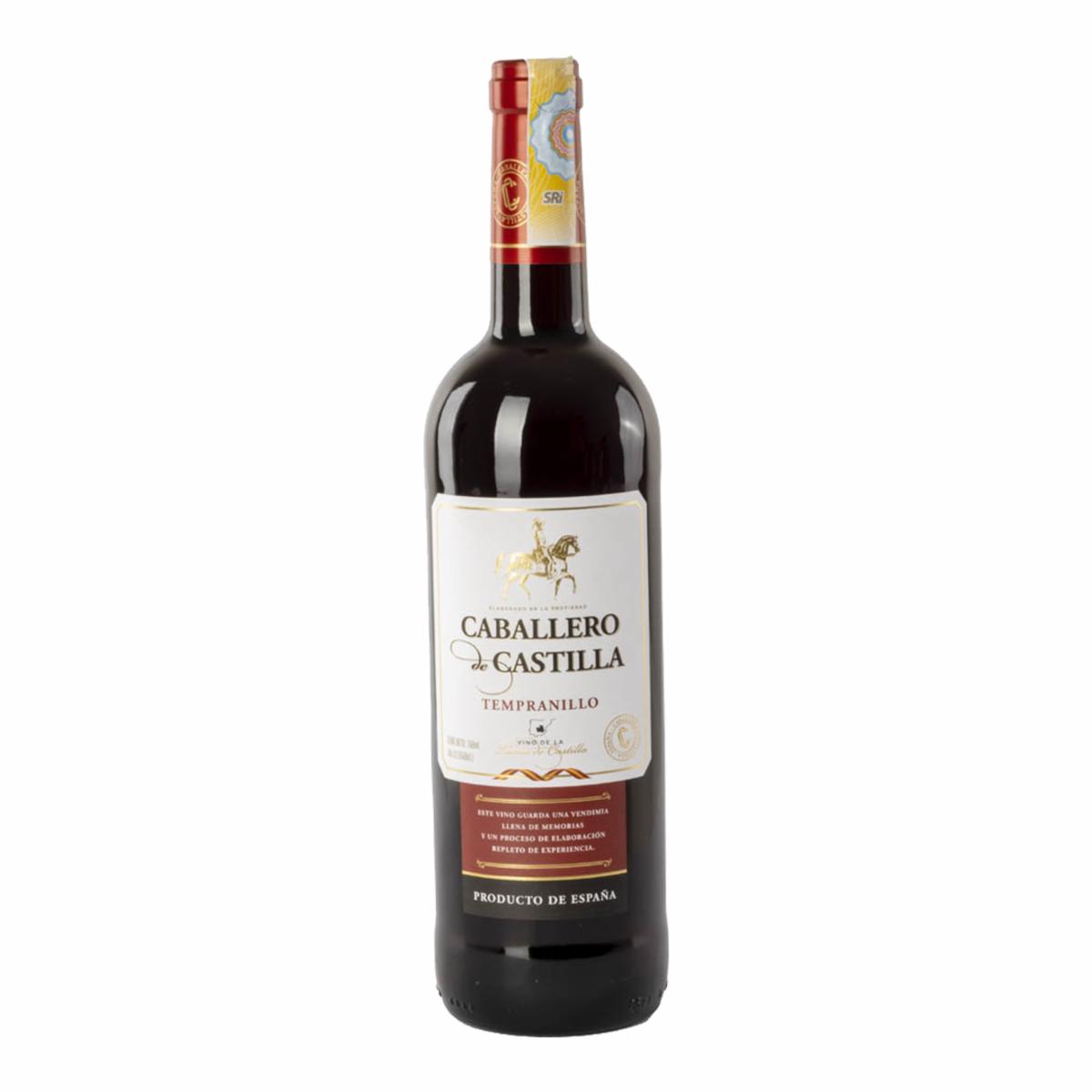Vino Tinto Tempranillo Caballero De Castilla 750 Ml