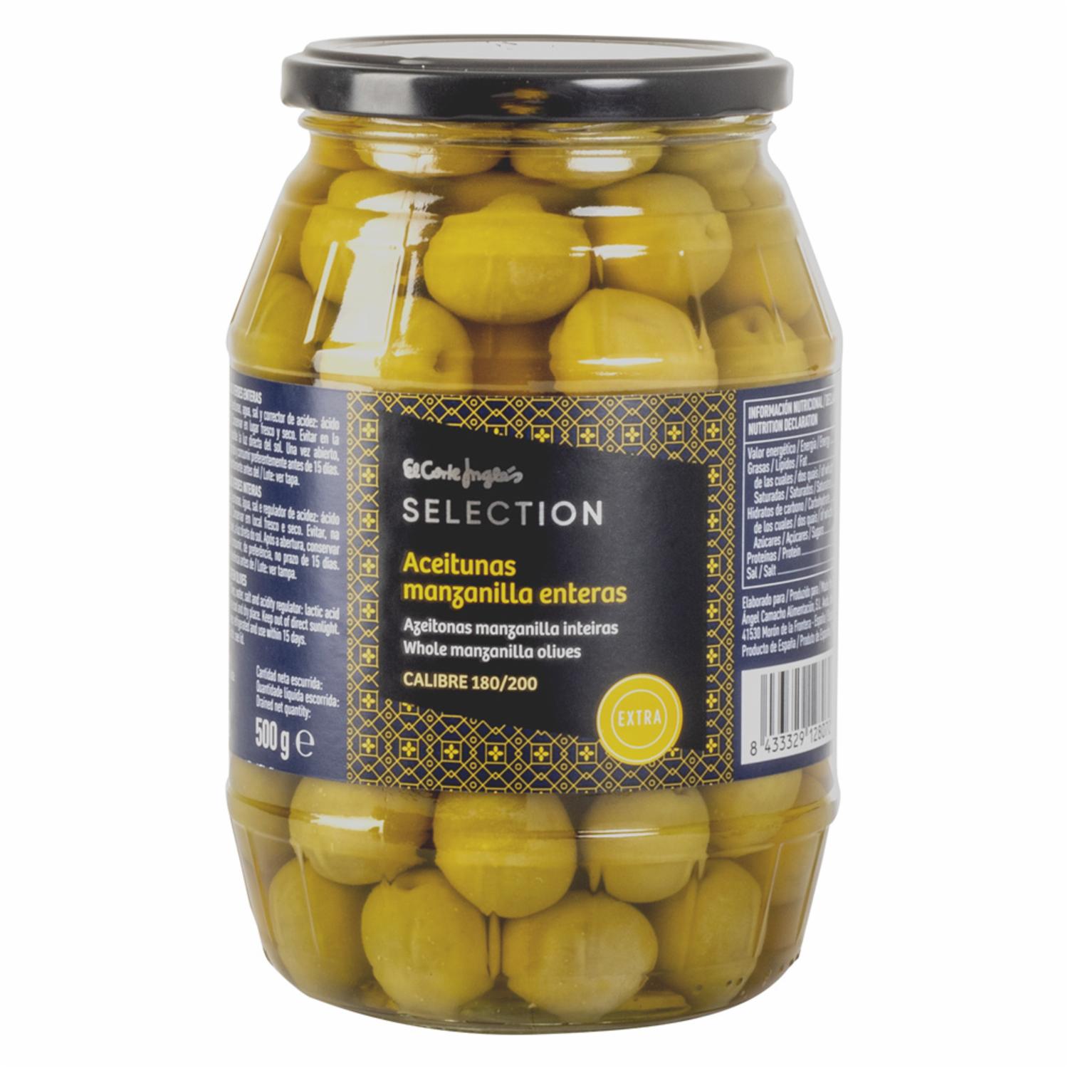 Aceitunas Manzanilla Entera EL CORTE INGLÉS 800 g