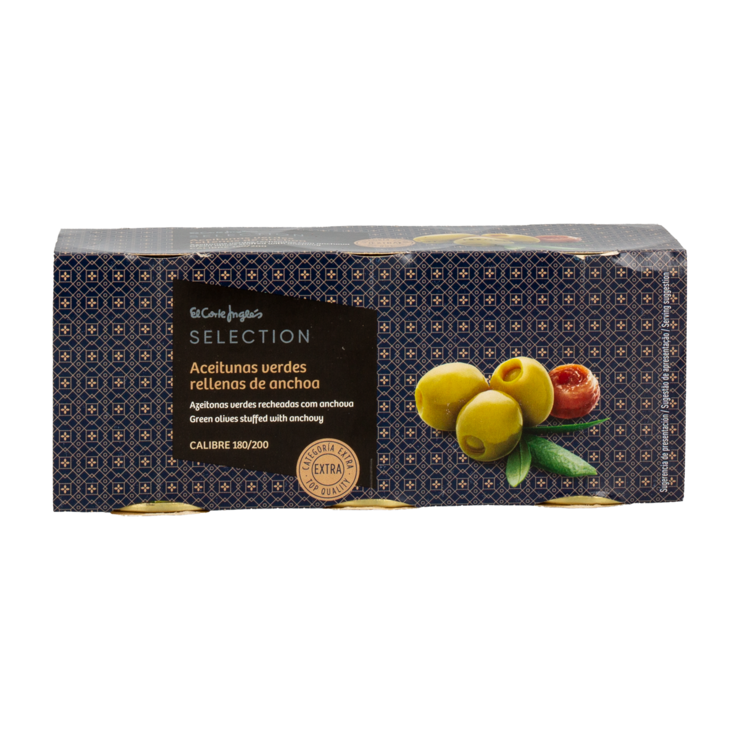 Aceitunas Extra Rellena Anchoa EL CORTE INGLÉS 360 g