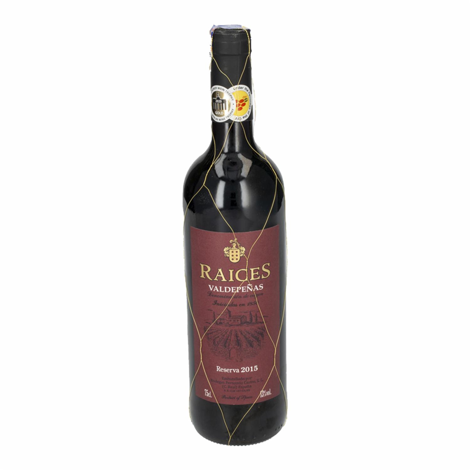 Vino Tinto Reserva RAICES VALDEPEÑAS 750 Ml