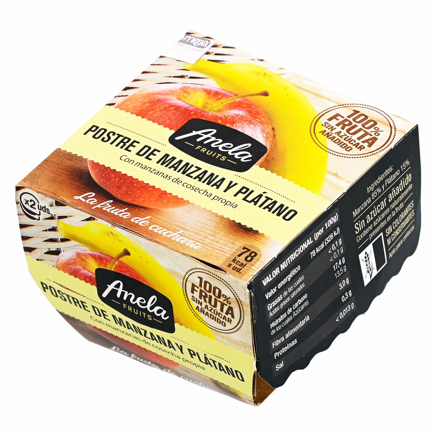Postre De Frutas Manzana Y Plátano ANELA FRUITS 2 x 110 g