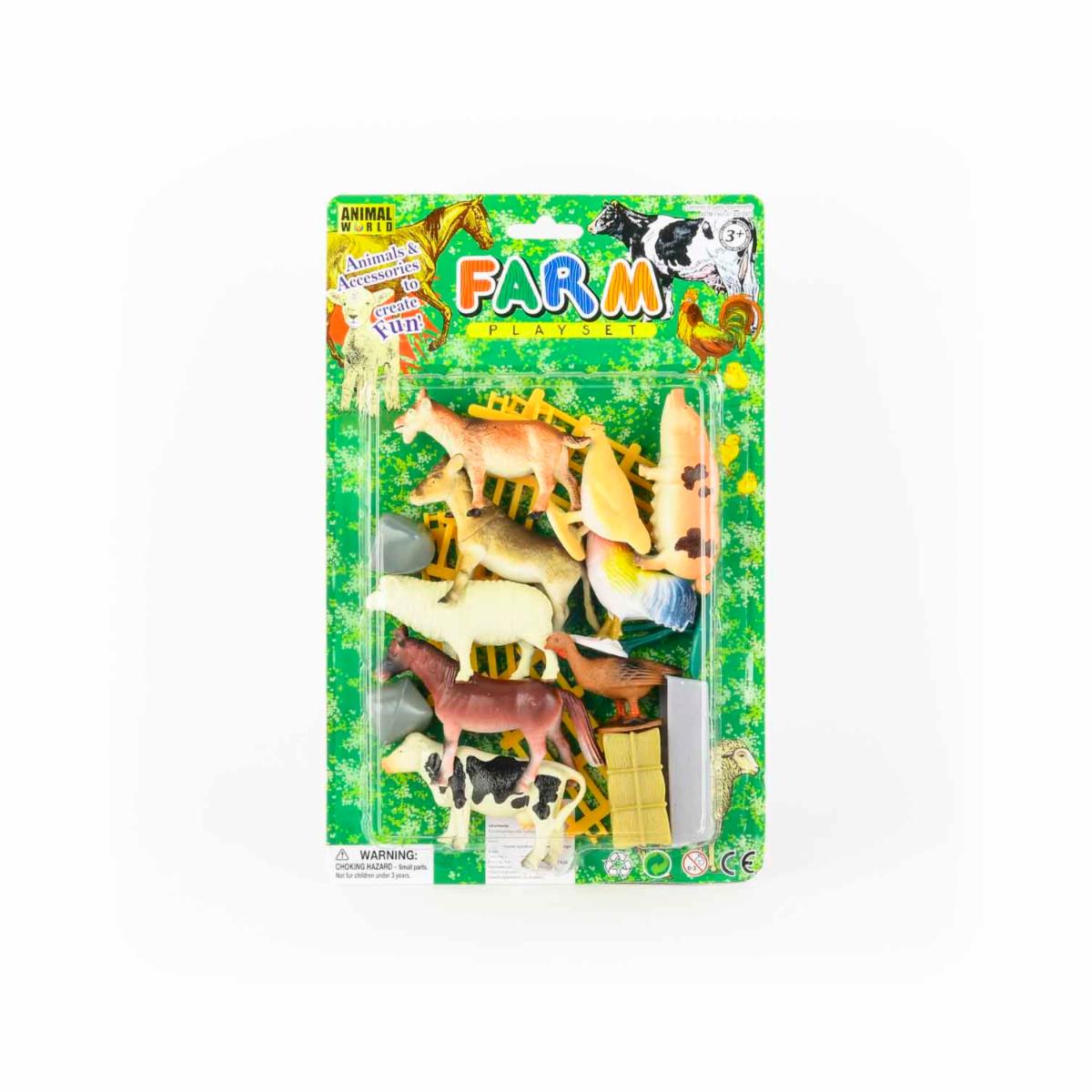 Set De Juego Animales De La Granja ANIMAL WORLD 18 Piezas