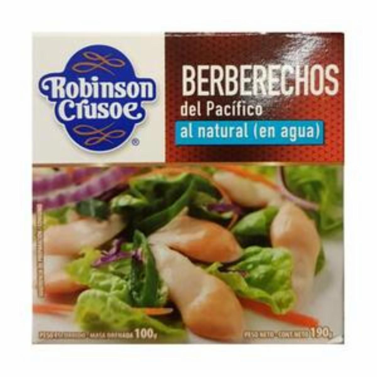 Berberechos Al Natural En Agua ROBINSON CRUSOE 190 G