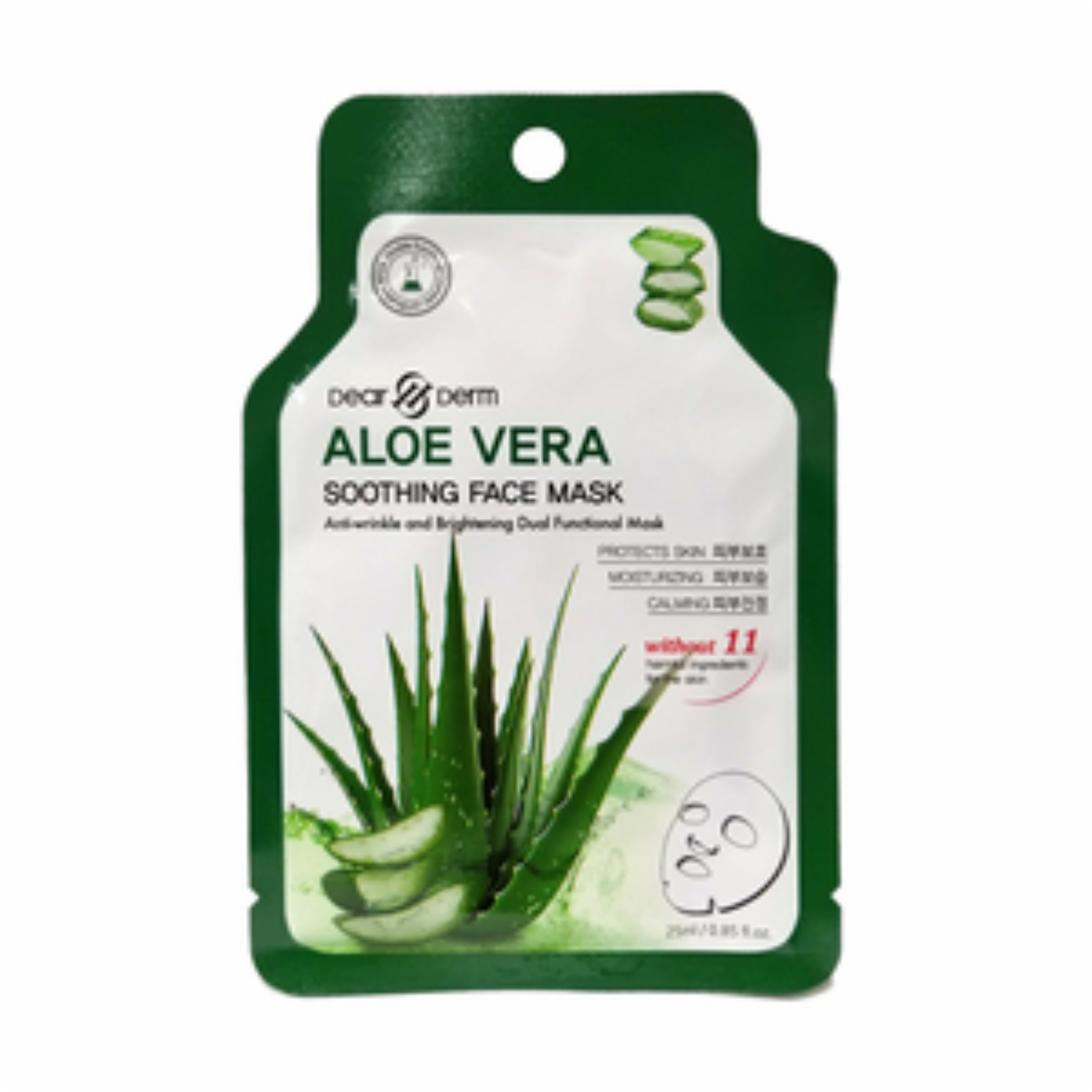 Mascarilla Facial De Aloe Vera DEAR DERM Por 25Ml / .85Fl