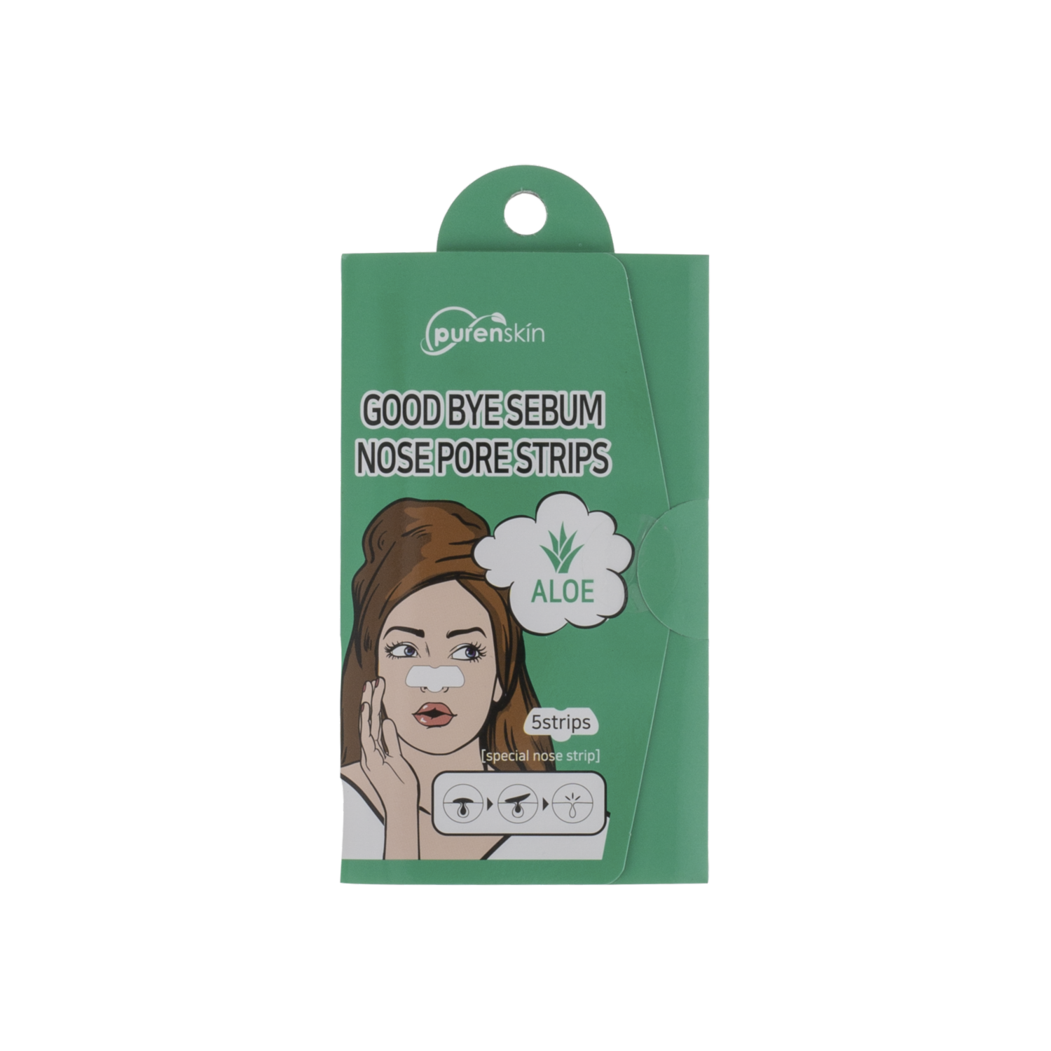 Bandas Nasales Limpiadoras De Nariz Poros Aloe Vera. PURENSKIN Unidad