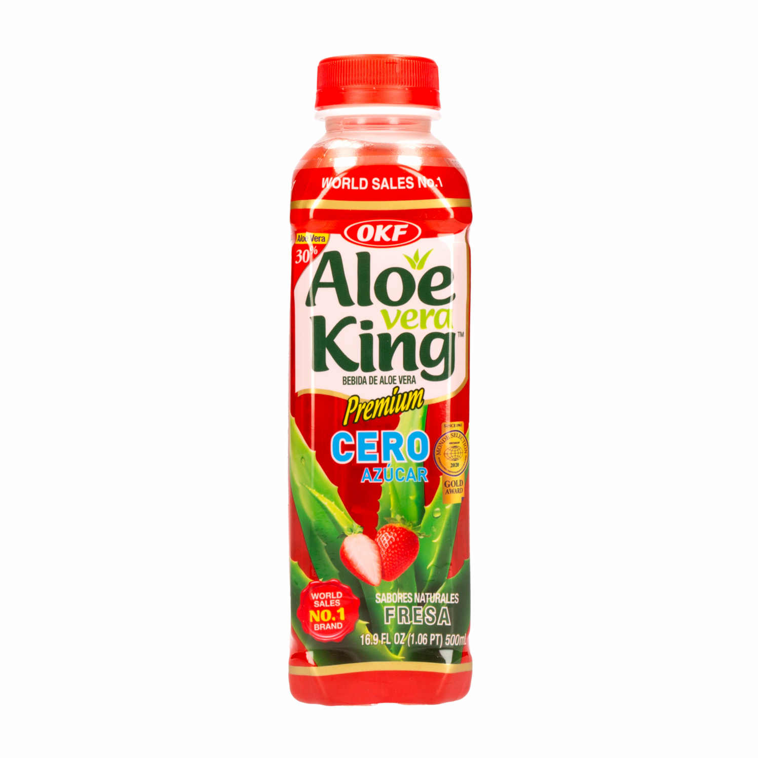 Bebida De Aloe De Fresa Sin Azúcar OKF 500 Ml