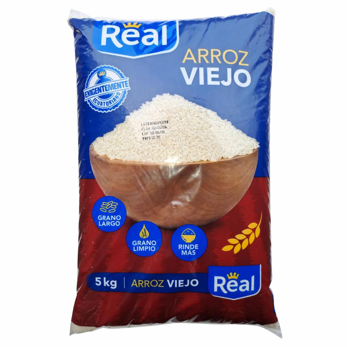 Arroz Viejo Grano Largo Y Limpio REAL 5 Kg