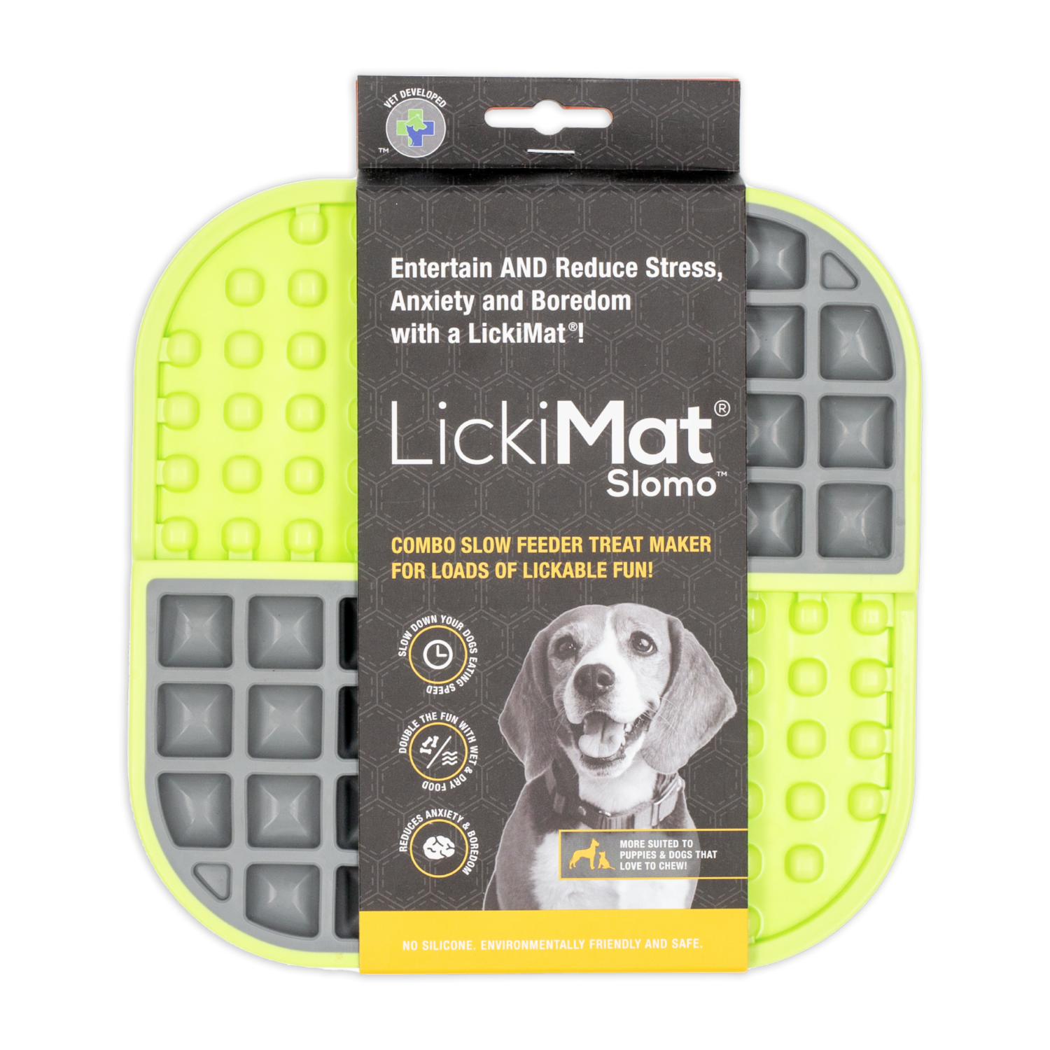 Tapete De Mascota Para Untar Comida Color Verde LICKIMAT Mediano