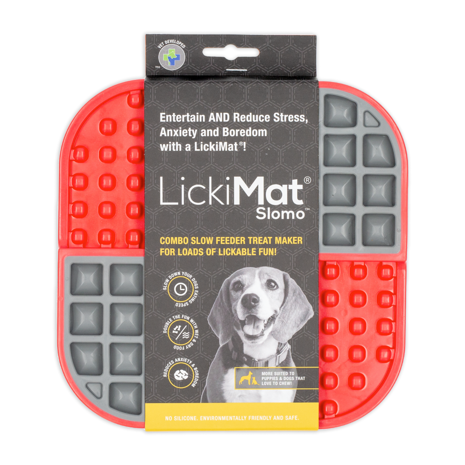 Tapete De Mascota Para Untar Comida Color Rojo LICKIMAT Mediano