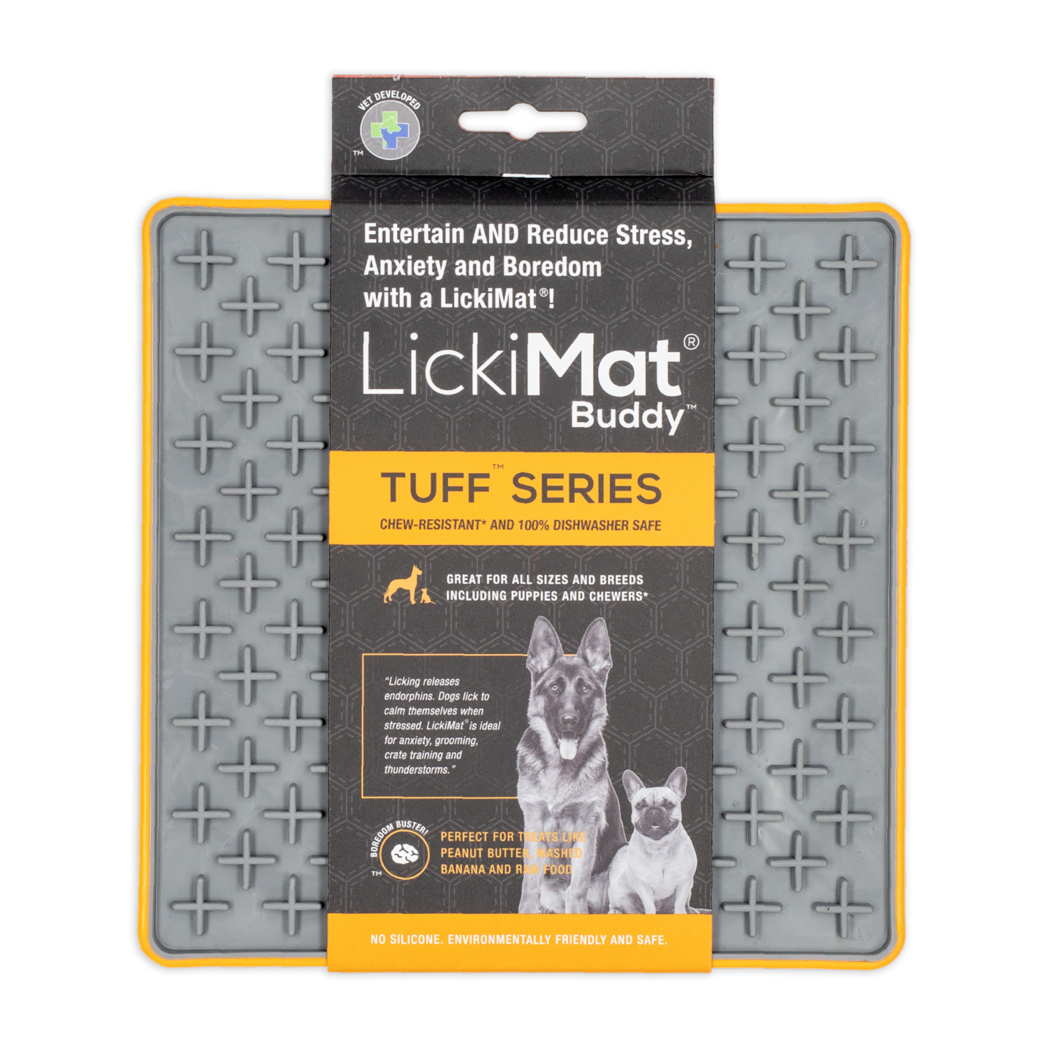 Tapete De Mascota Para Untar Comida Color Naranja LICKIMAT Mediano
