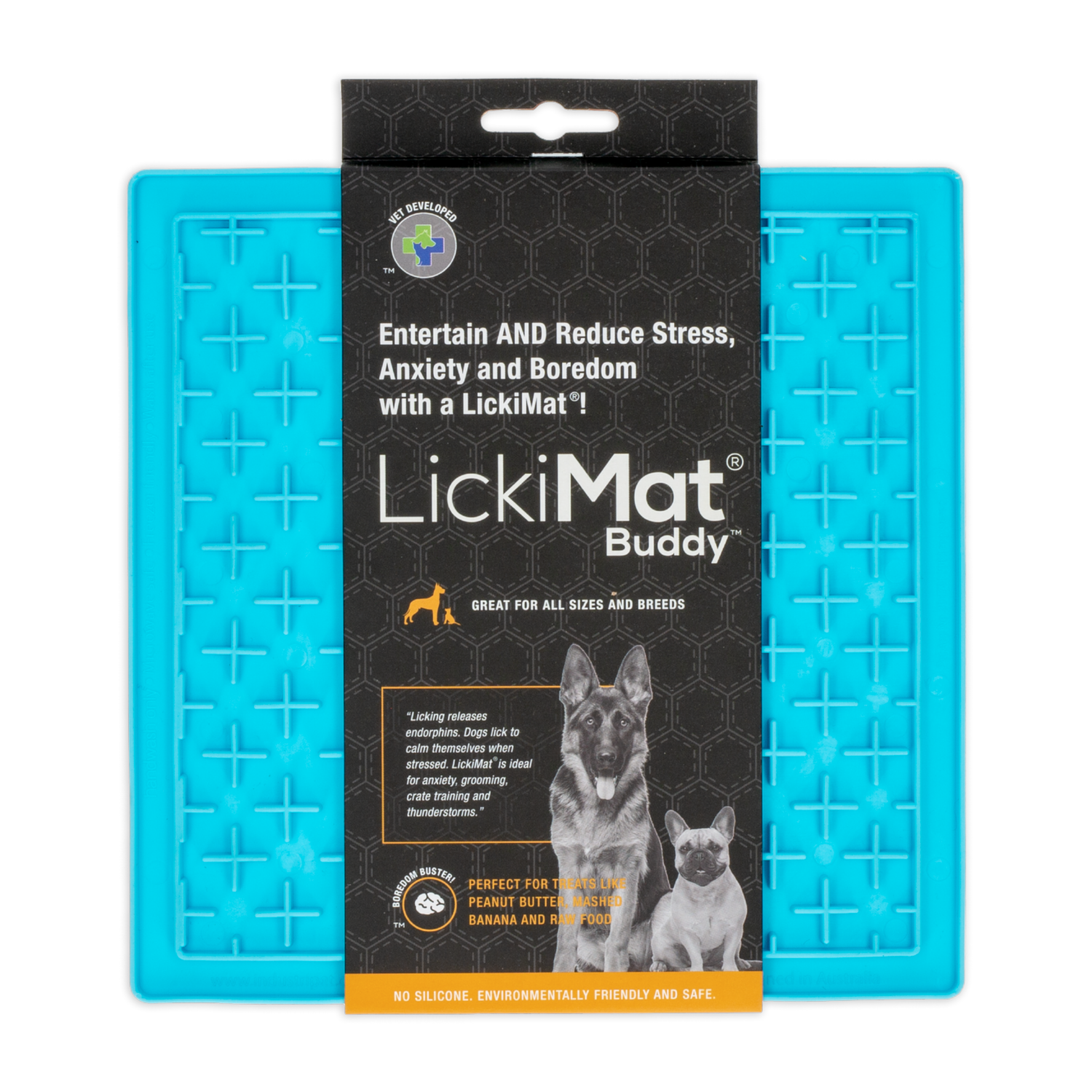 Tapete De Mascota Para Untar Comida Color Turquesa LICKIMAT Mediano