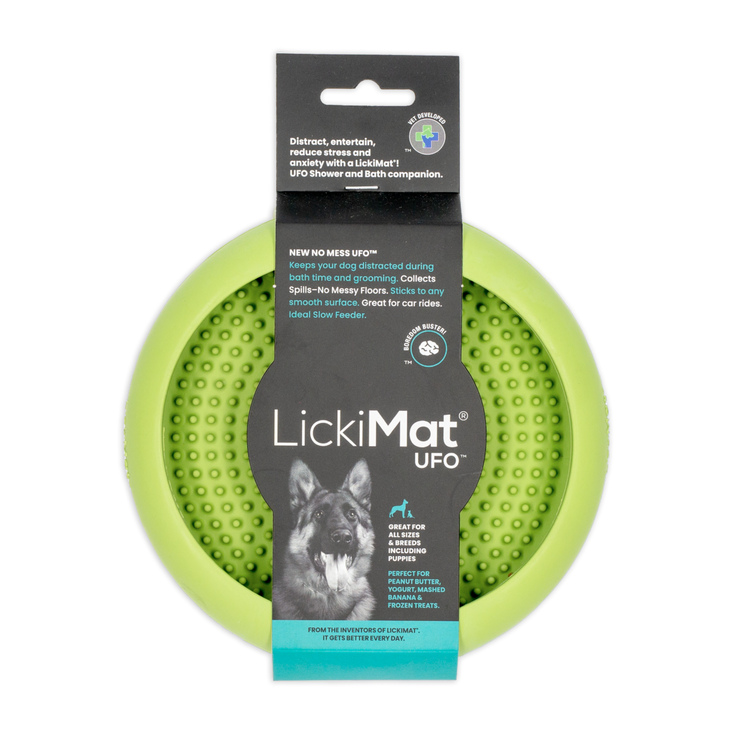 Tazon De Mascota Para Untar Comida Color Verde LICKIMAT Mediano