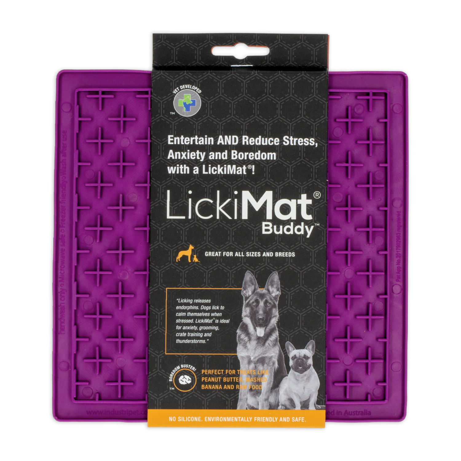Tapete De Mascota Para Untar Color Purpura LICKIMAT Mediano