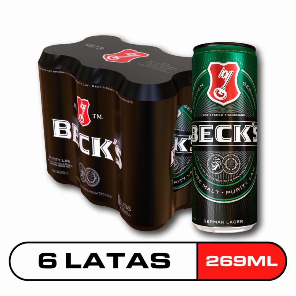 Cerveza En Lata Becks 6 X 269 Ml