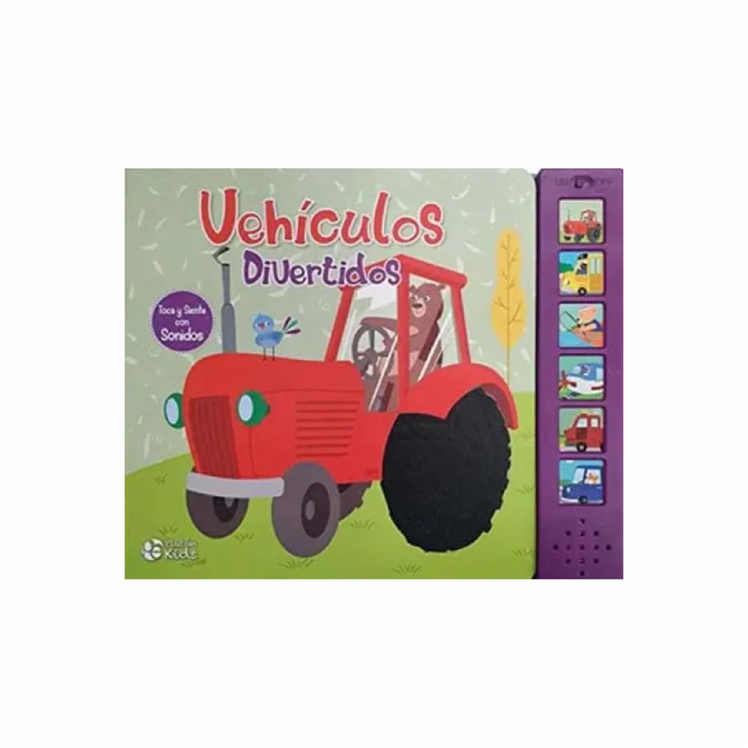 Libro Vehículos Divertidos Textura Con Sonido PLUTÓN EDICIONES 10 Páginas