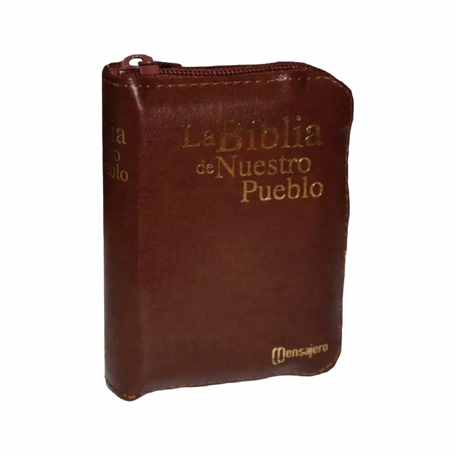 Libro Biblia Nuestro Pueblo Mini- Piel Cierre MENSAJERO 1038 Páginas