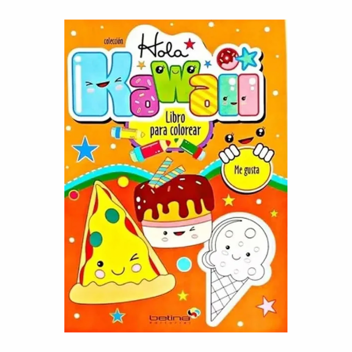 Libro Hola Kawai Para Colorear BETINA EDITORIAL 45 Páginas