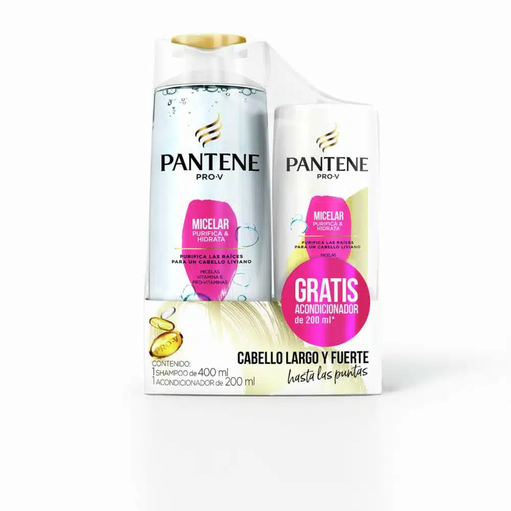 Shampoo De Cabello Micelar 400 Ml Gratis Acondicionador 200 Ml PANTENE X2 Uds